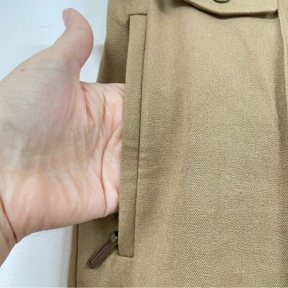 Lauren Ralph Lauren Tan High Rise Straight Leg Trouser Pants 12P Dark Academia - Picture 9 of 14